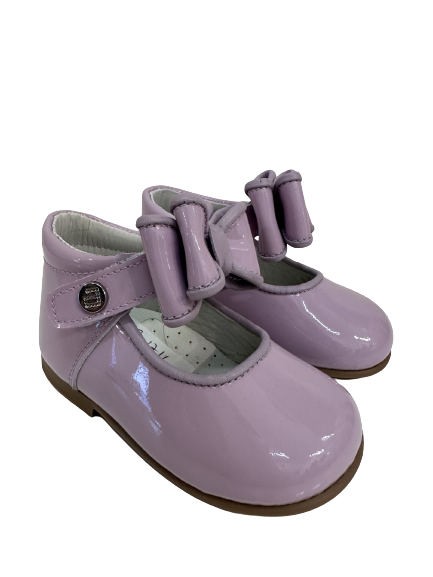 ANDANINES GIRL PATENT BOW SHOE LILAC