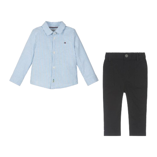 TOMMY HILFIGER BABY BOY TROUSER AND SHIRT SET