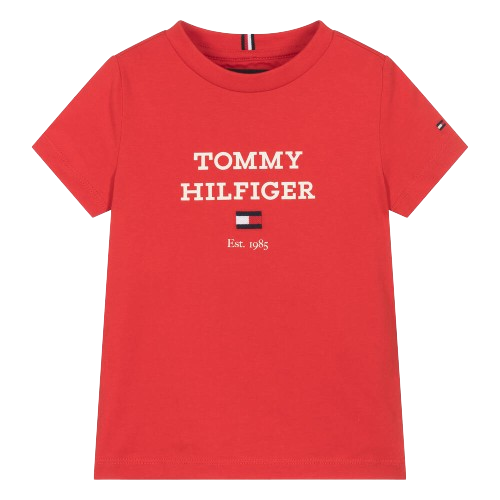 TOMMY HILFIGER BOY FLAG LOGO T SHIRT RED
