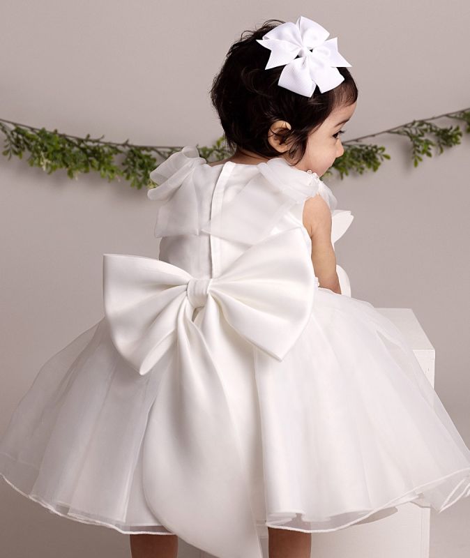 SEVVA BABY GIRL TULLE OCCASION DRESS WHITE