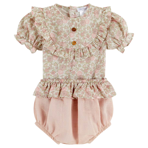 DELOLINDA BABY GIRL FLOWER BLOUSE WITH MATCHING PANT