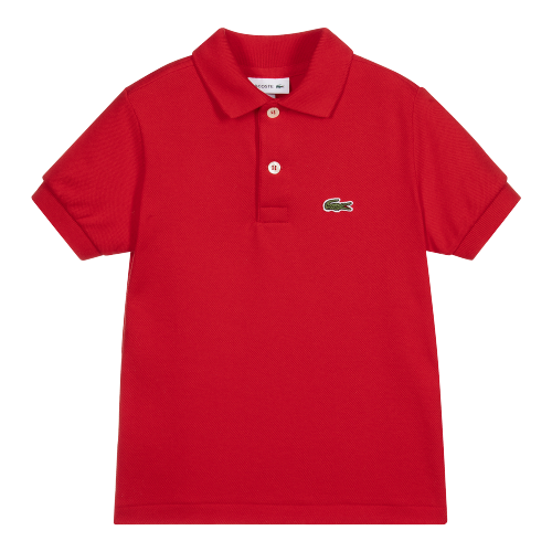 LACOSTE BOY POLO SHIRT RED