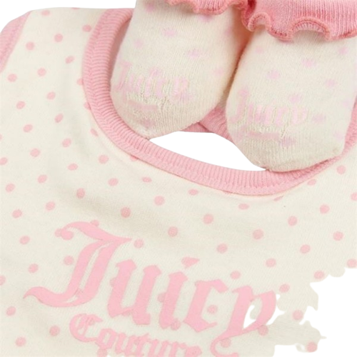 JUICY COUTURE BABY GIRL BIB AND SOCK SET PINK