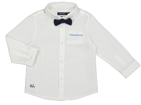 MAYORAL BABY BOW  WHITE SHIRT WITH BOW TIE