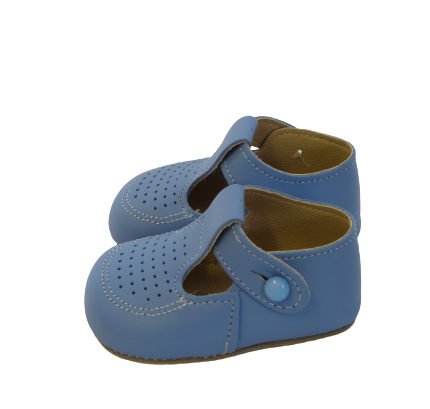 EARLY DAYS BABY BOY LEATHER T BAR BAILEY  SHOE BLUE