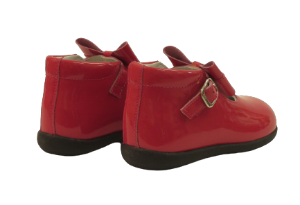 ANDANINES BABY GIRL PATENT BOW SHOE RED