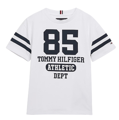TOMMY HILFIGER BOY WHITE COLLEDGE TSHIRT WHITE