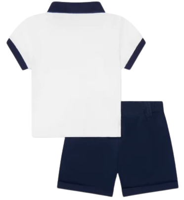 MOSCHINO BABY BOY POLO SHIRT WITH SHORTS NAVY