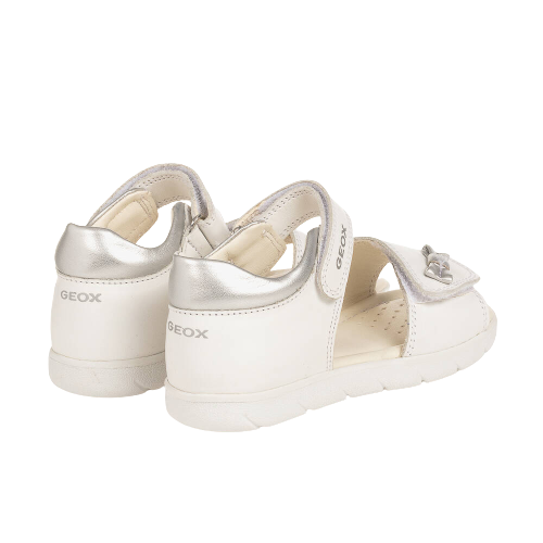 GEOX GIRL WHITE LEATHER SANDAL