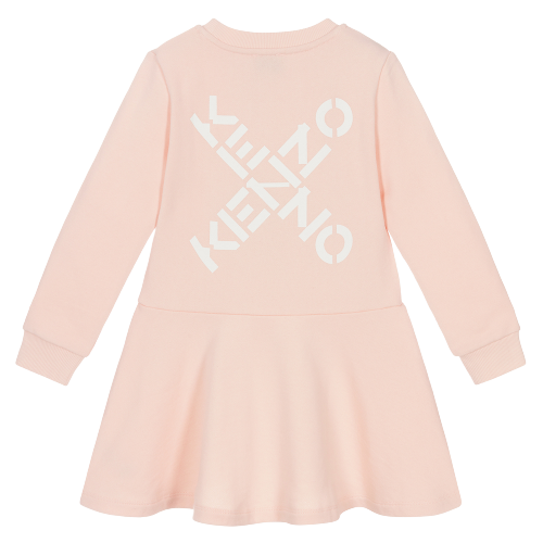 Kenzo Kids logo-print flared dress - Pink