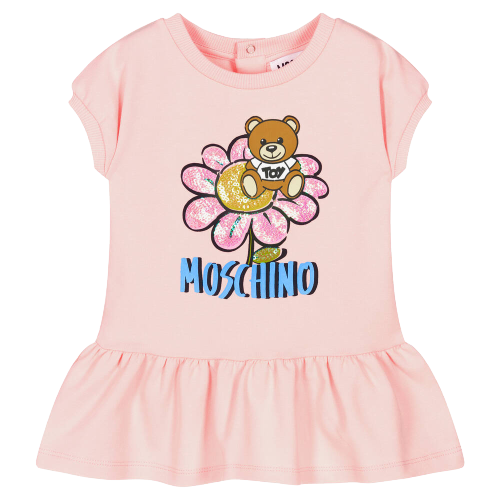 MOSCHINO BABY GIRL FRILL DRESS PINK