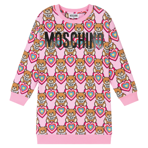 MOSCHINO BABY GIRL HEART DRESS PINK.