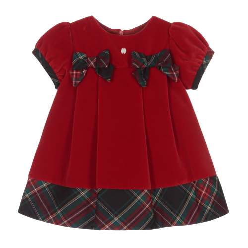 PATACHOU BABY GIRL RED VELVET DRESS